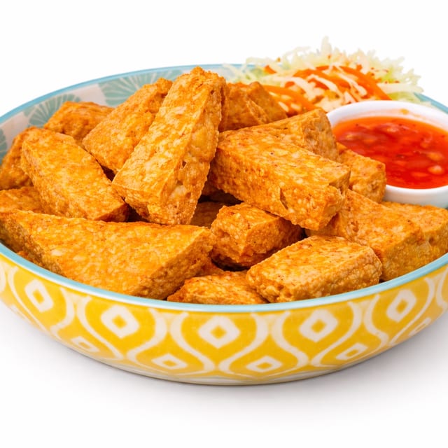 Fried Tofu with Sweet Chili Sauce.